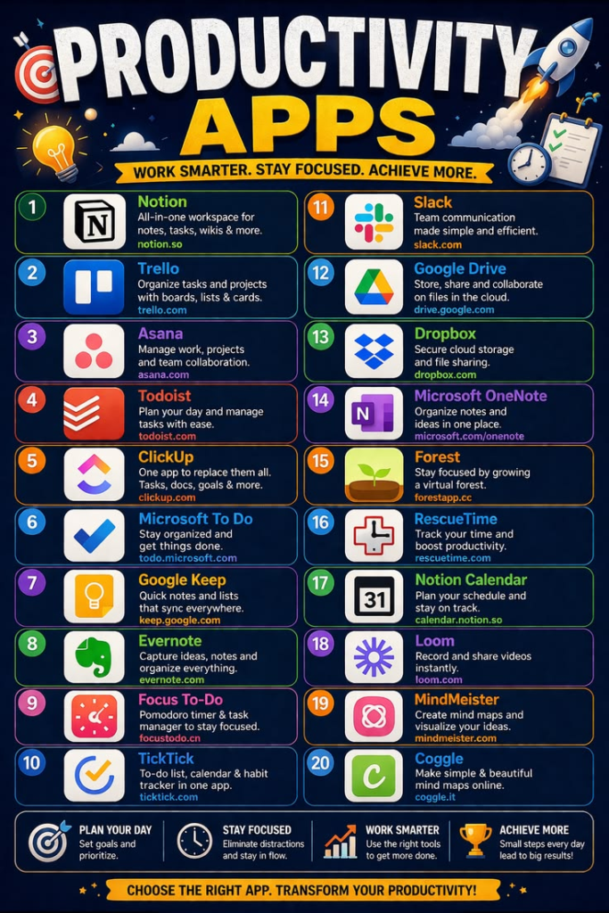 Best Productivity Apps 2026 for Remote Workers in the US and Europe